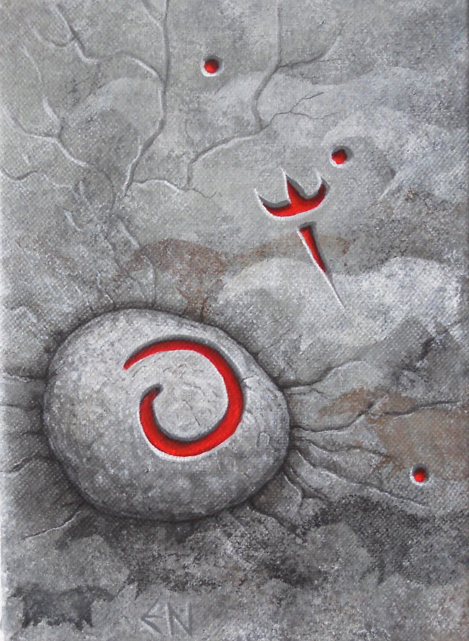 Märken
16x22cm akryl på duk   