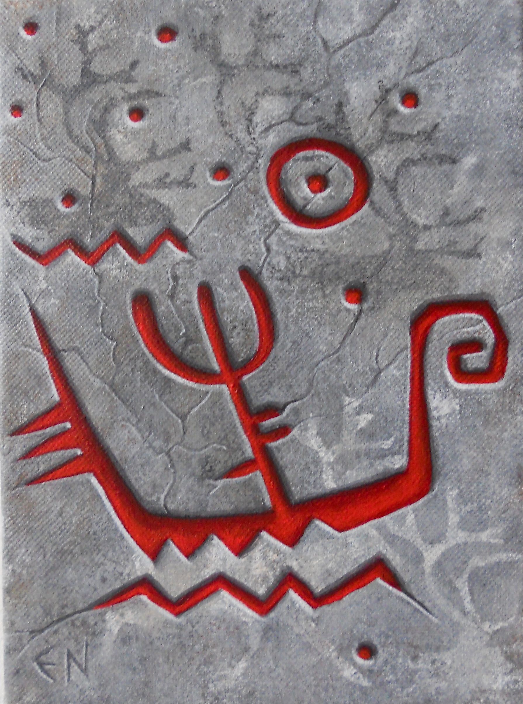Månresa 
16x22cm akryl på duk  